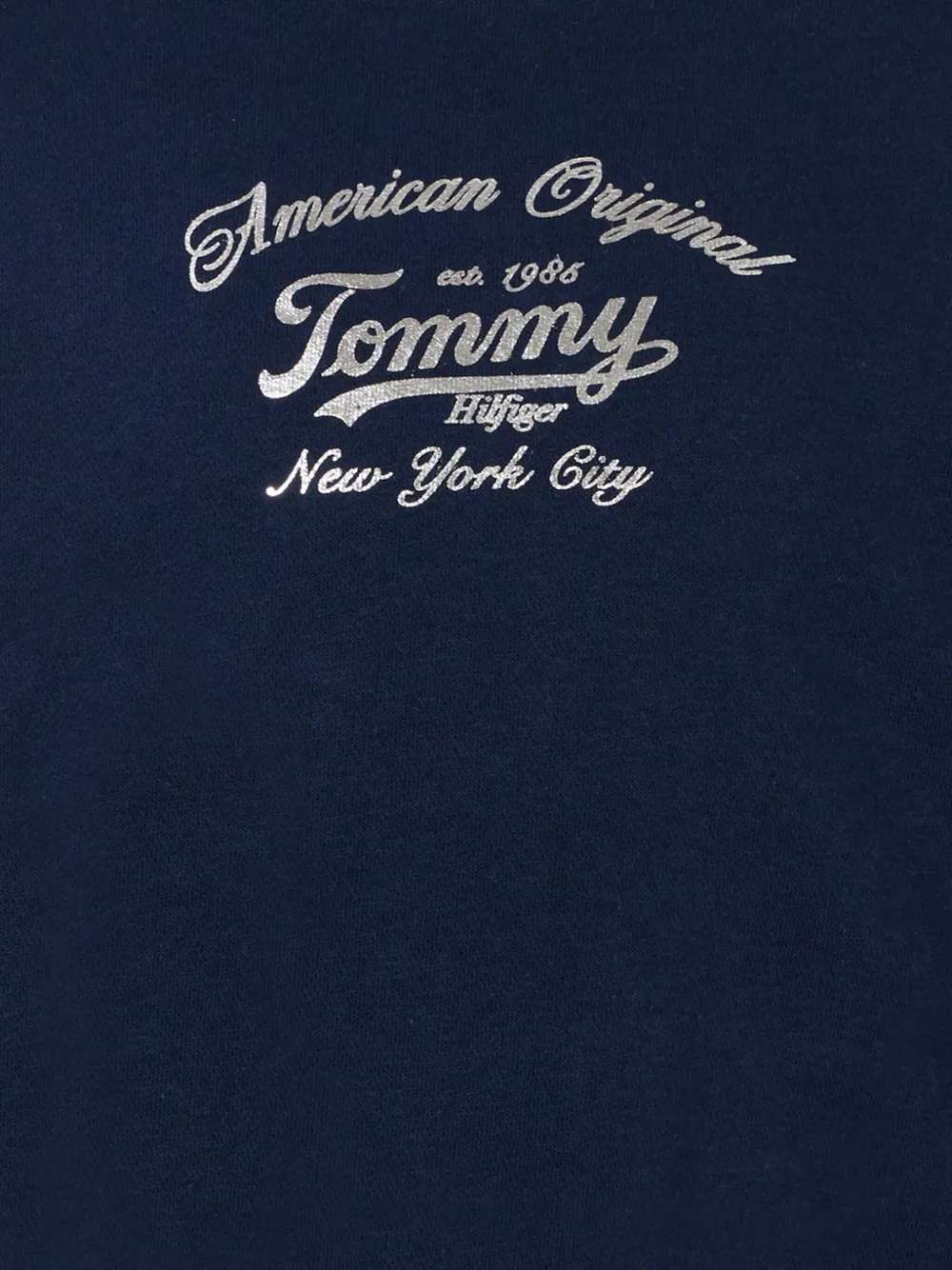 Tommy Hilfiger Junior logo-embroidered cotton sweatshirt Blauw