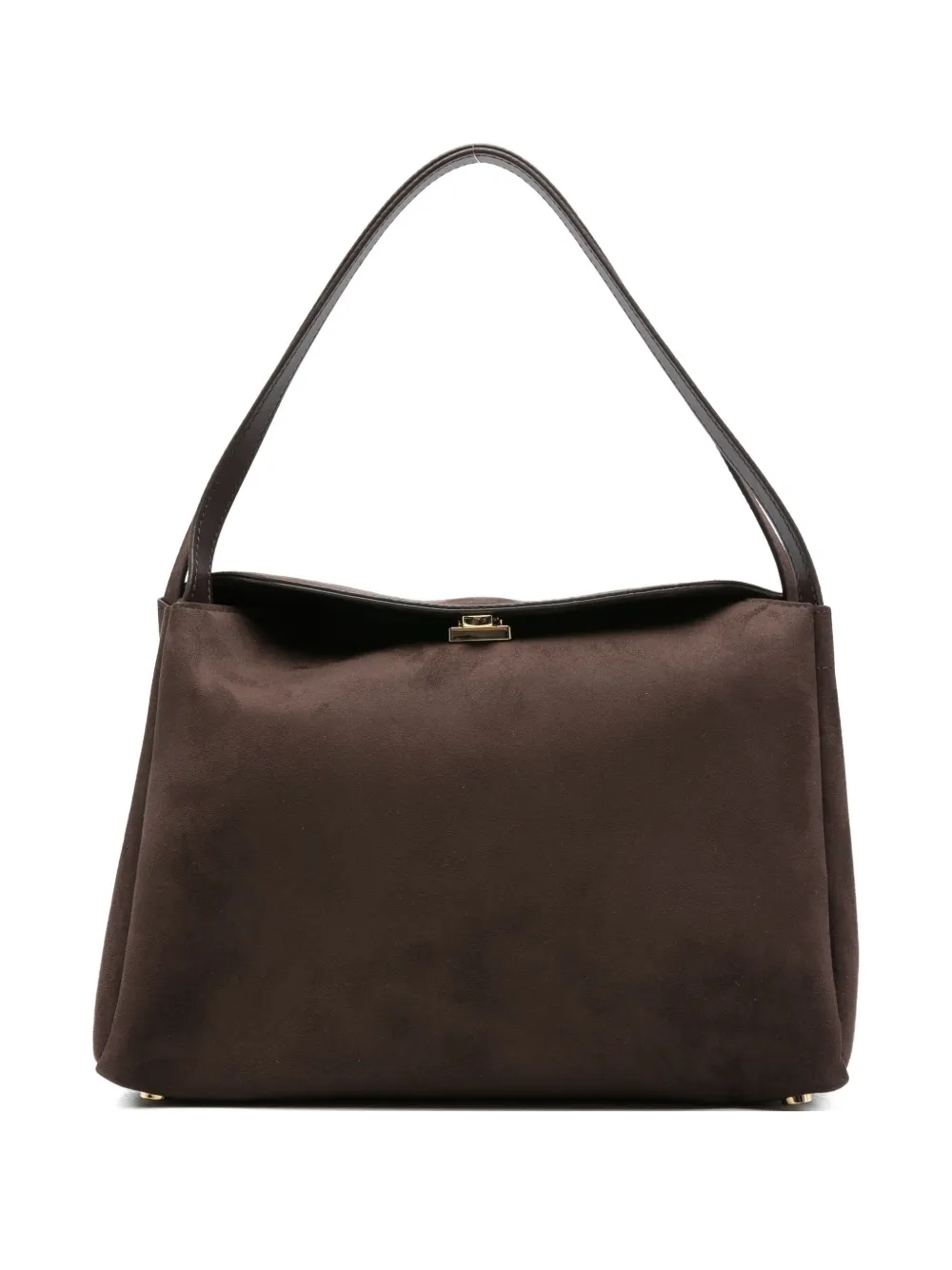 Themoirè clasp-fastening tote bag Bruin
