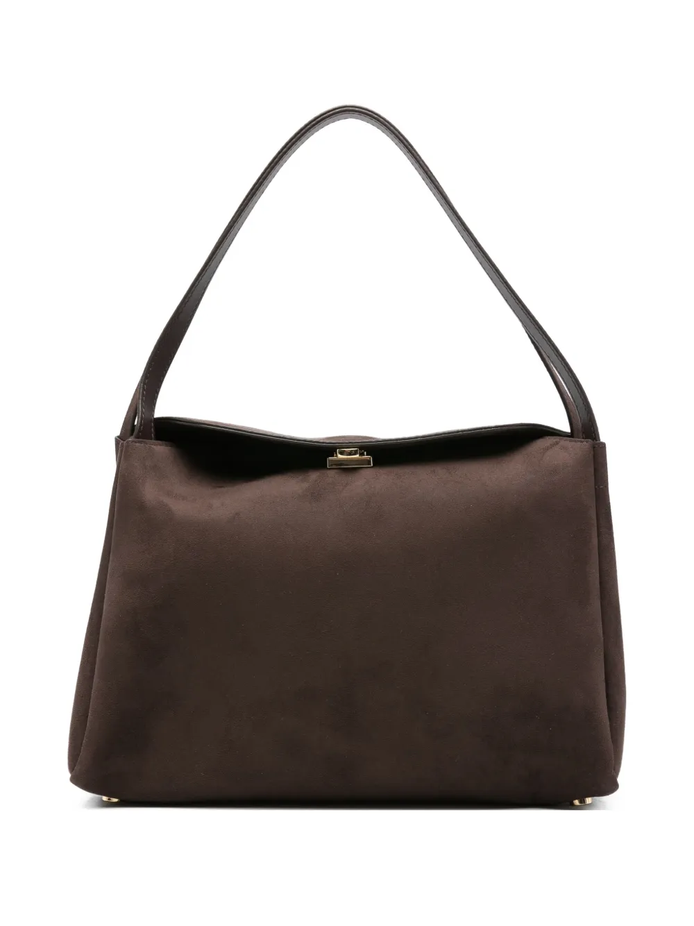 Themoirè Shopper met gesp Bruin