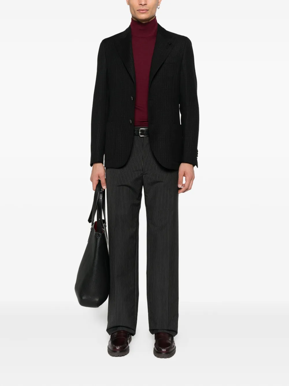 Canali Wollen trui met hoge hals - Rood