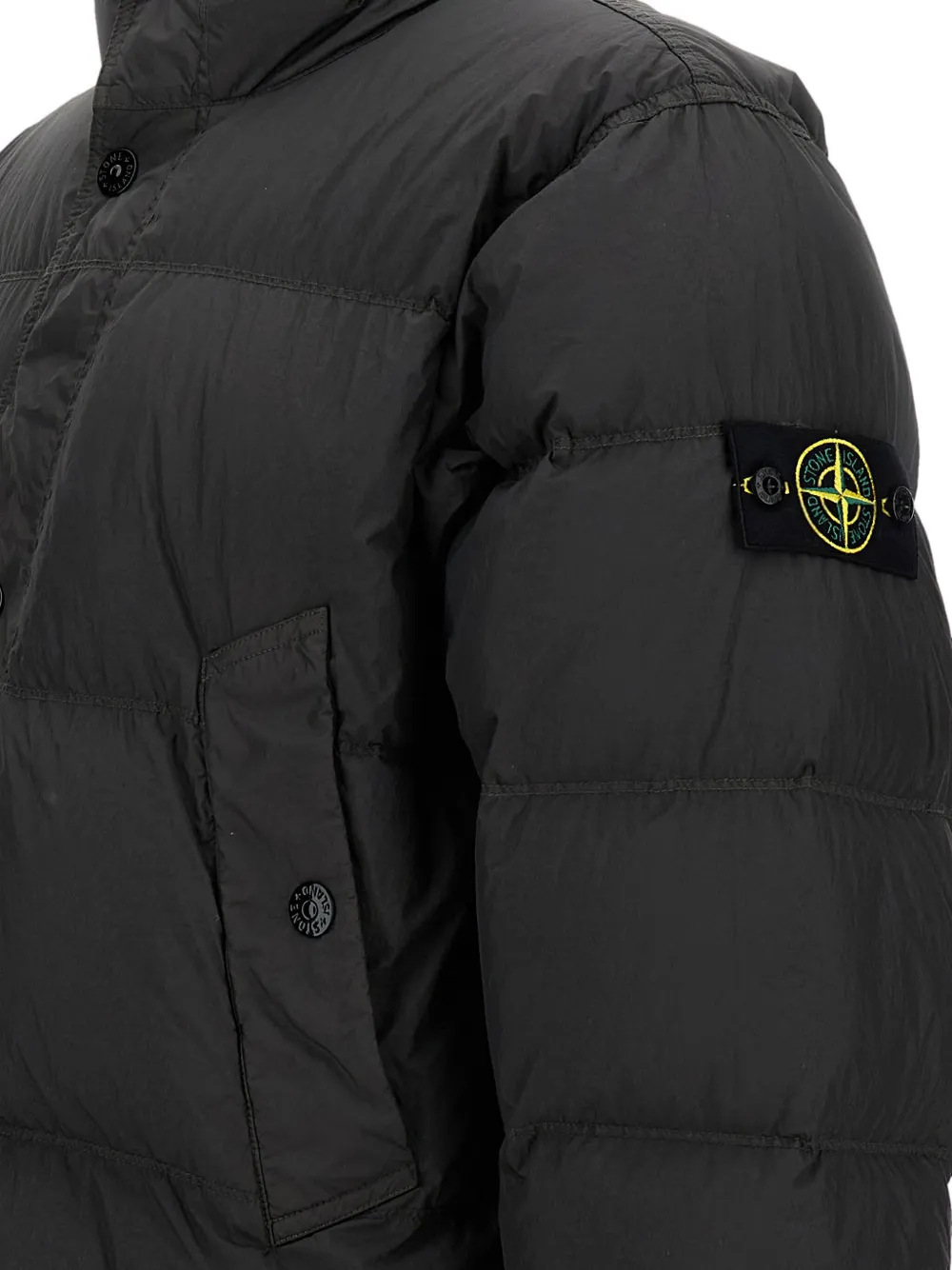 Stone Island Gewatteerde jas met hoge hals Zwart