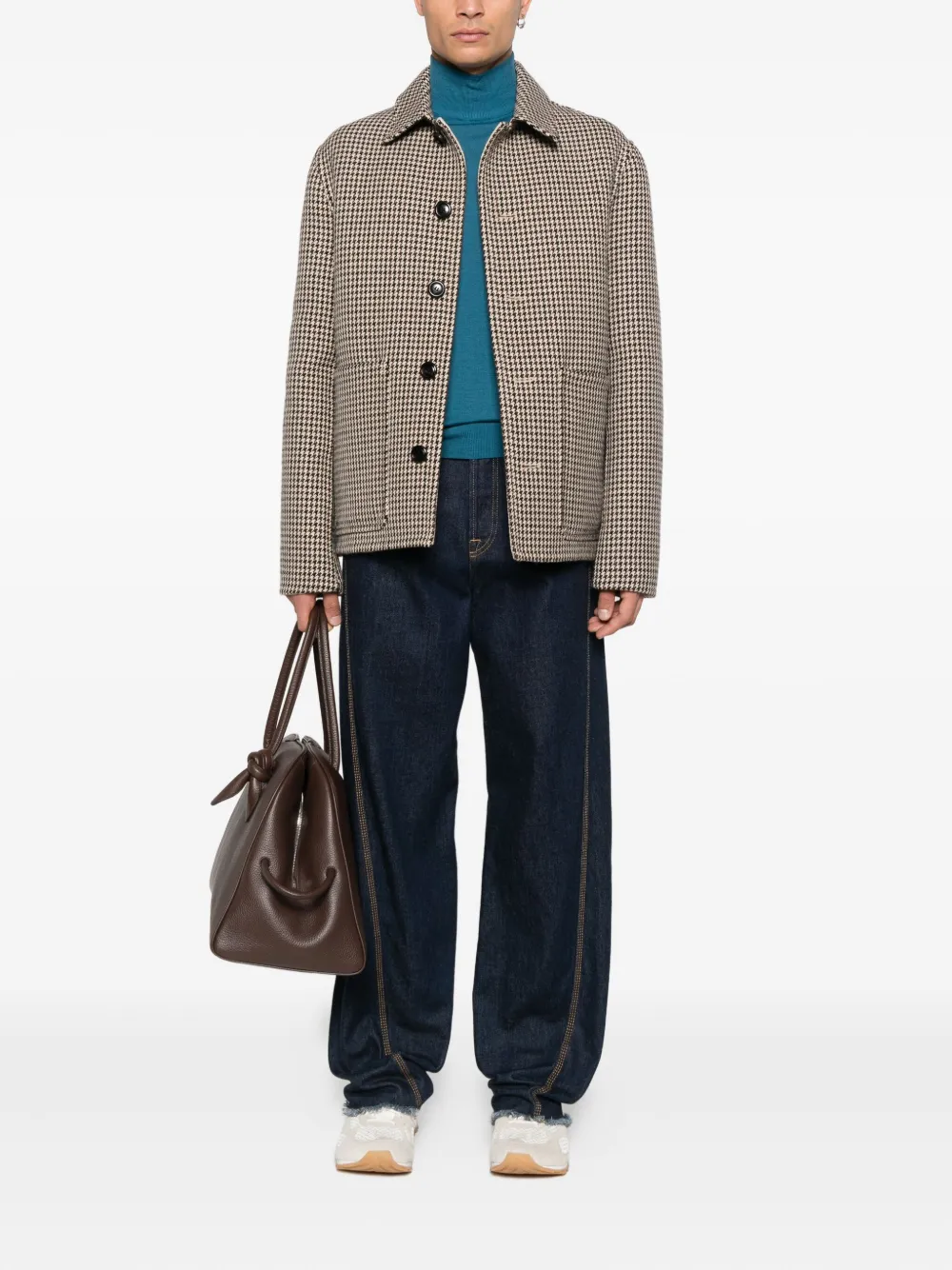 Canali Wollen trui met hoge hals - Blauw