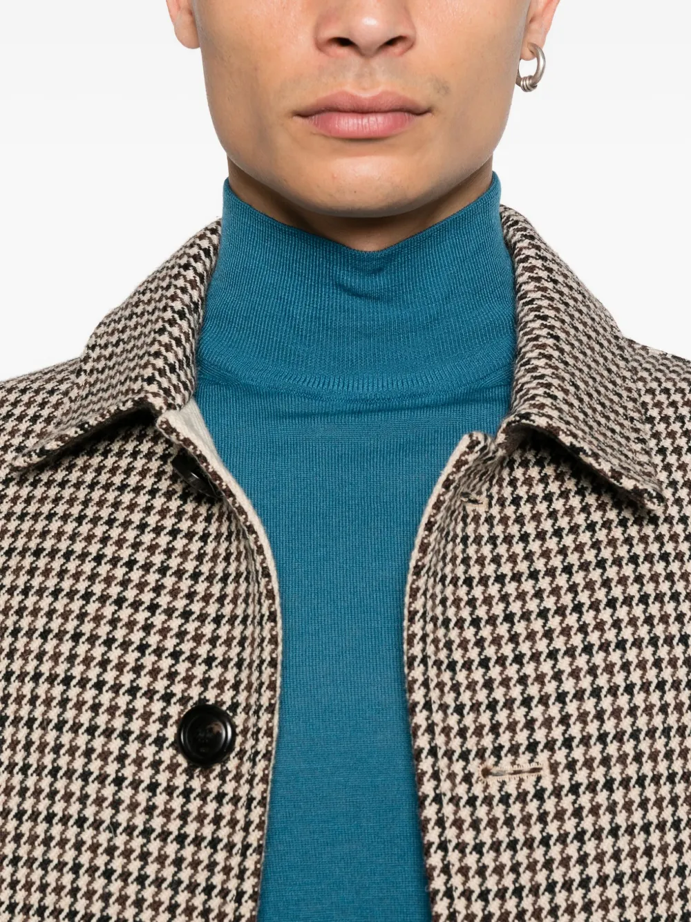 Canali Wollen trui met hoge hals Blauw