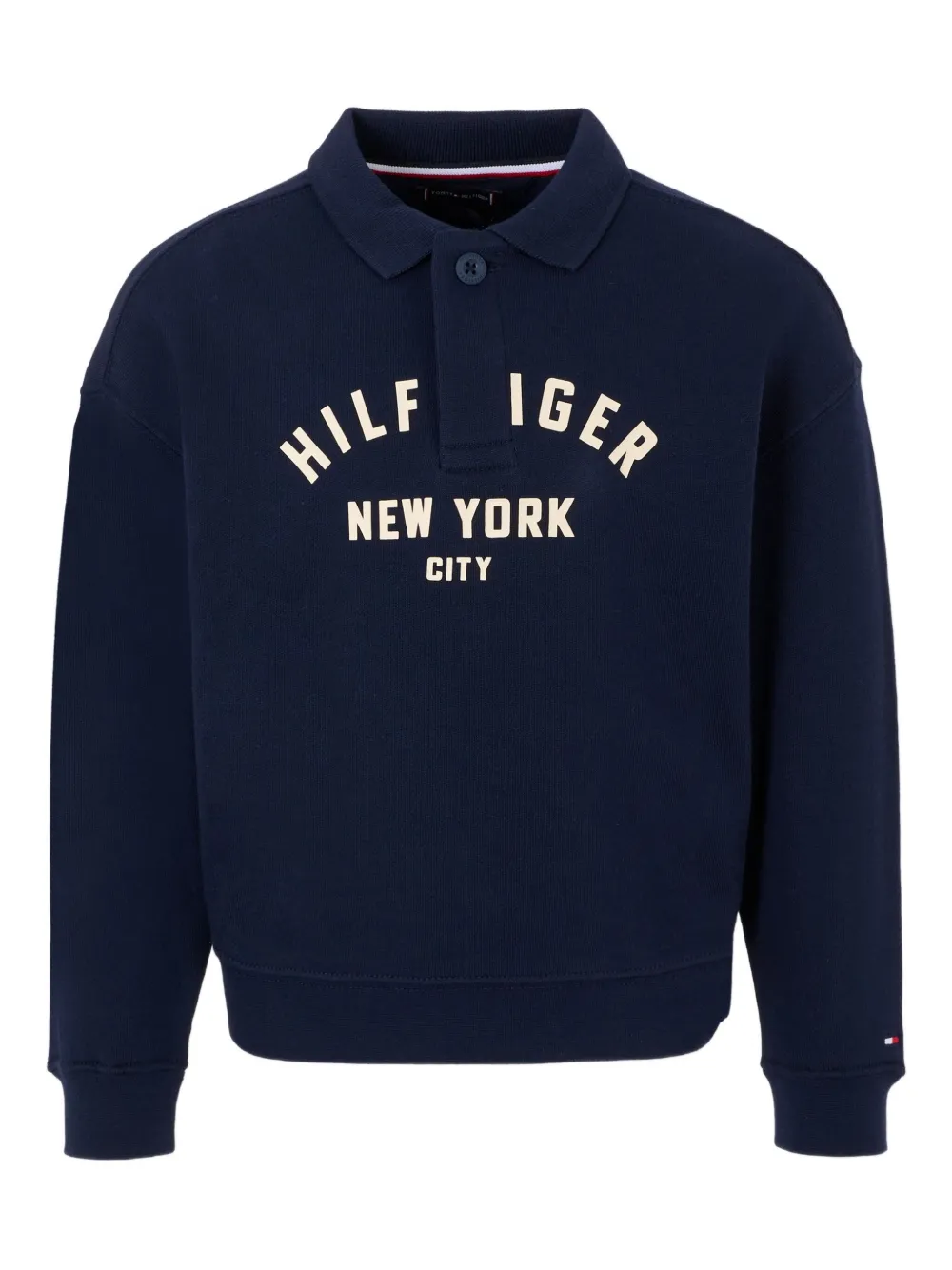 Tommy Hilfiger Junior logo-patch polo shirt Blauw