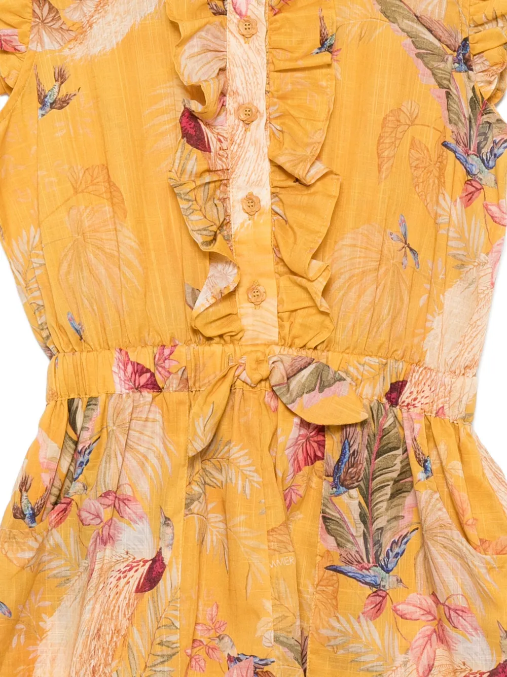 ZIMMERMANN Kids Jumpsuit met bloemenprint en ruches Geel