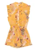 ZIMMERMANN Kids ruffled floral-print jumpsuit - Yellow