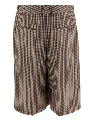 ショートパンツ JIL SANDER Wool plaid pattern short pants Jil Sander Check Straight-Leg Bermuda Shorts | Neiman Marcus