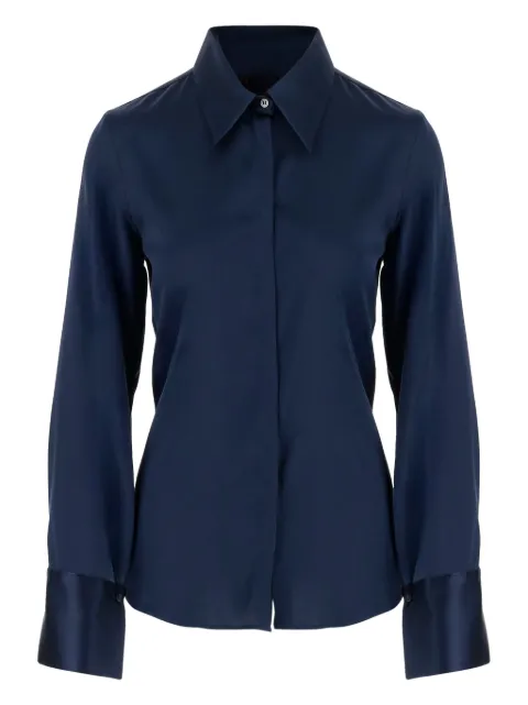 F.It pointed-collar silk shirt