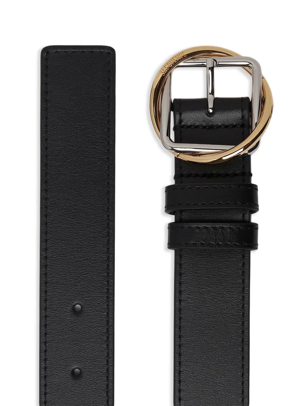 Jacquemus The Salon leren riem met ronde gesp Zwart