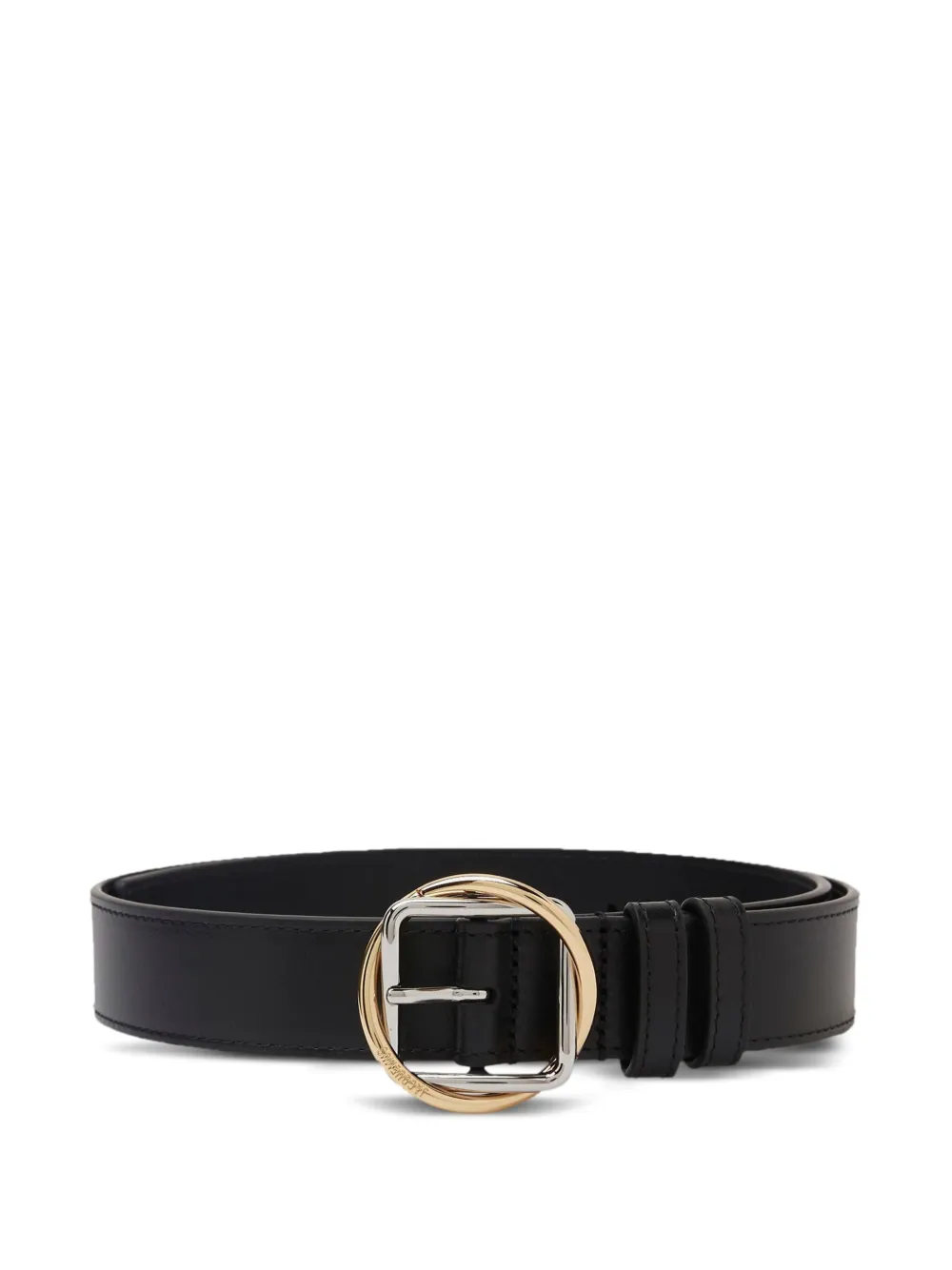 Jacquemus The Salon Leather Circle-buckle Belt In Black