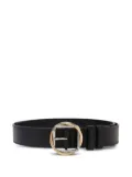 Jacquemus The Salon leather circle-buckle belt - Black