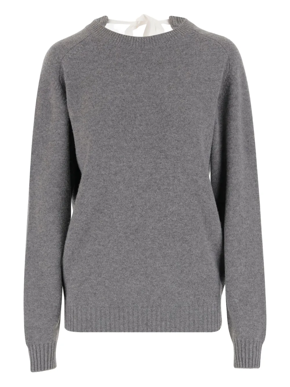 Carven neck-tie cashmere sweater Grijs