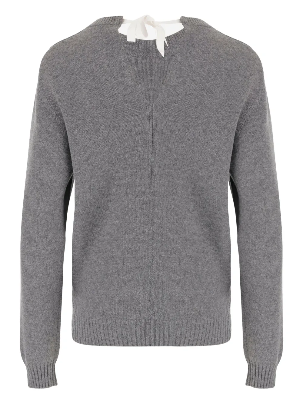 Carven neck-tie cashmere sweater Grijs