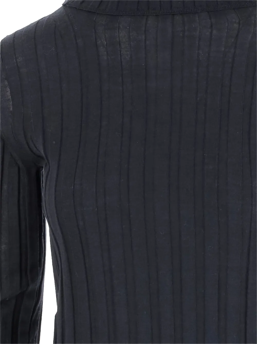 Carven Ribbed Wool And Silk Sweater In Blue