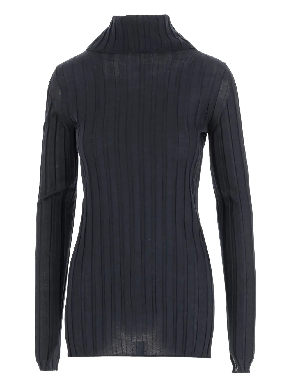 Carven Ribbed Wool And Silk Sweater In Blue