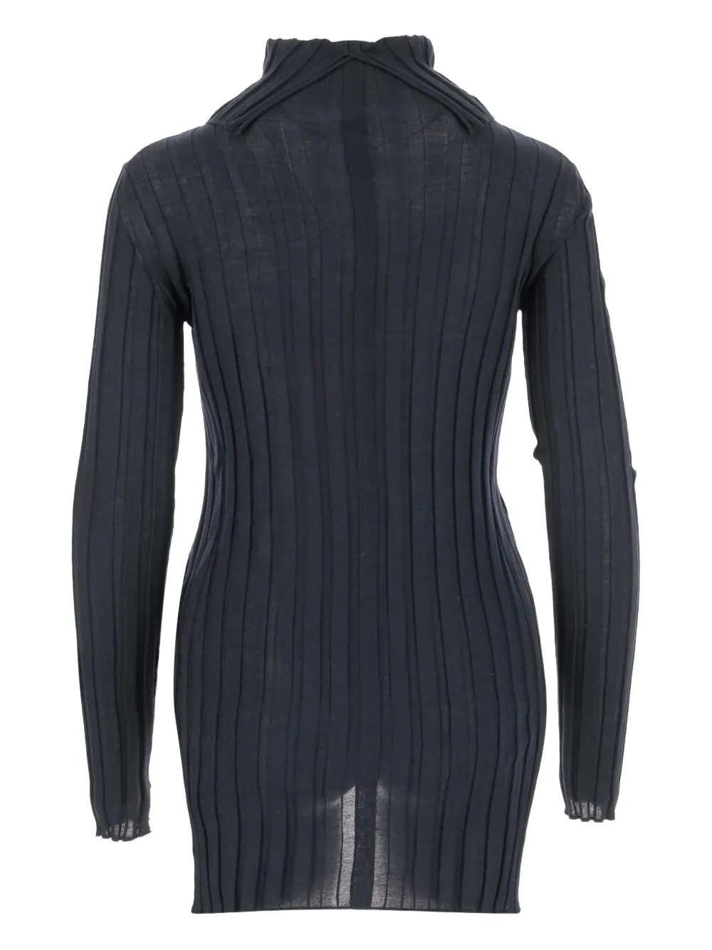 Carven Ribbed Wool And Silk Sweater In Blue