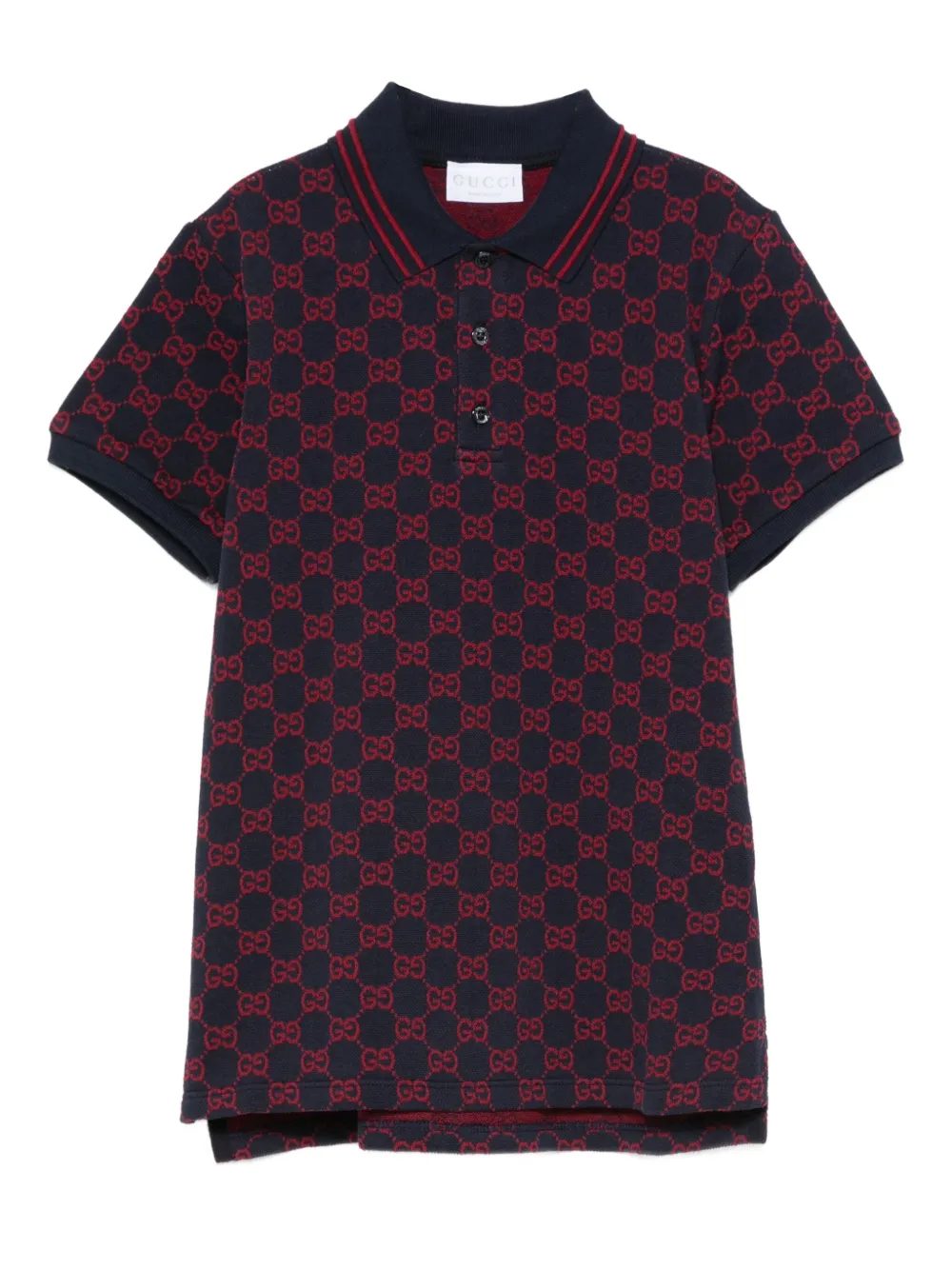 Gucci Kids Poloshirt met GG-patroon Blauw
