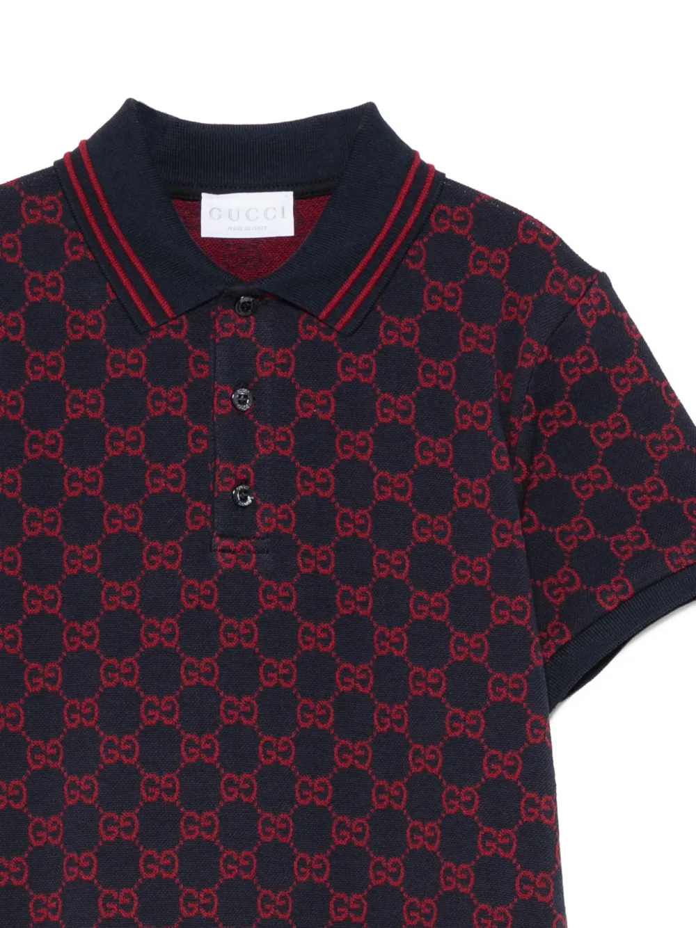Gucci Kids Poloshirt met GG-patroon Blauw