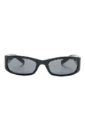 Saint Laurent logo-plaque rectangle sunglasses - Black