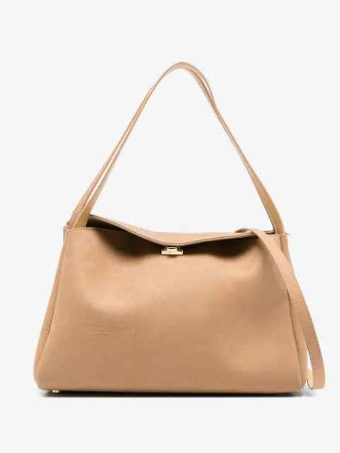 Themoirè flap-closure tote bag