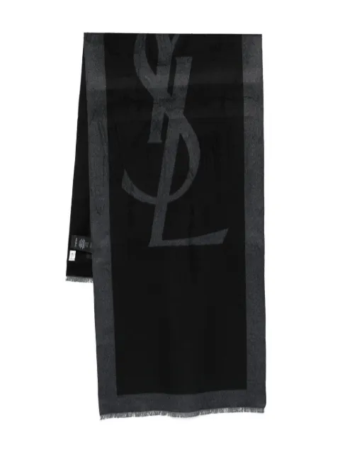 Saint Laurent 로고 자카드 실크 스카프