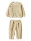 Il Gufo dog-embroidered fleece tracksuit set - Neutrals