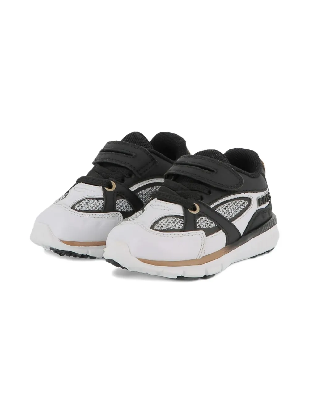 BOSS Kidswear mesh-panelled sneakers Zwart