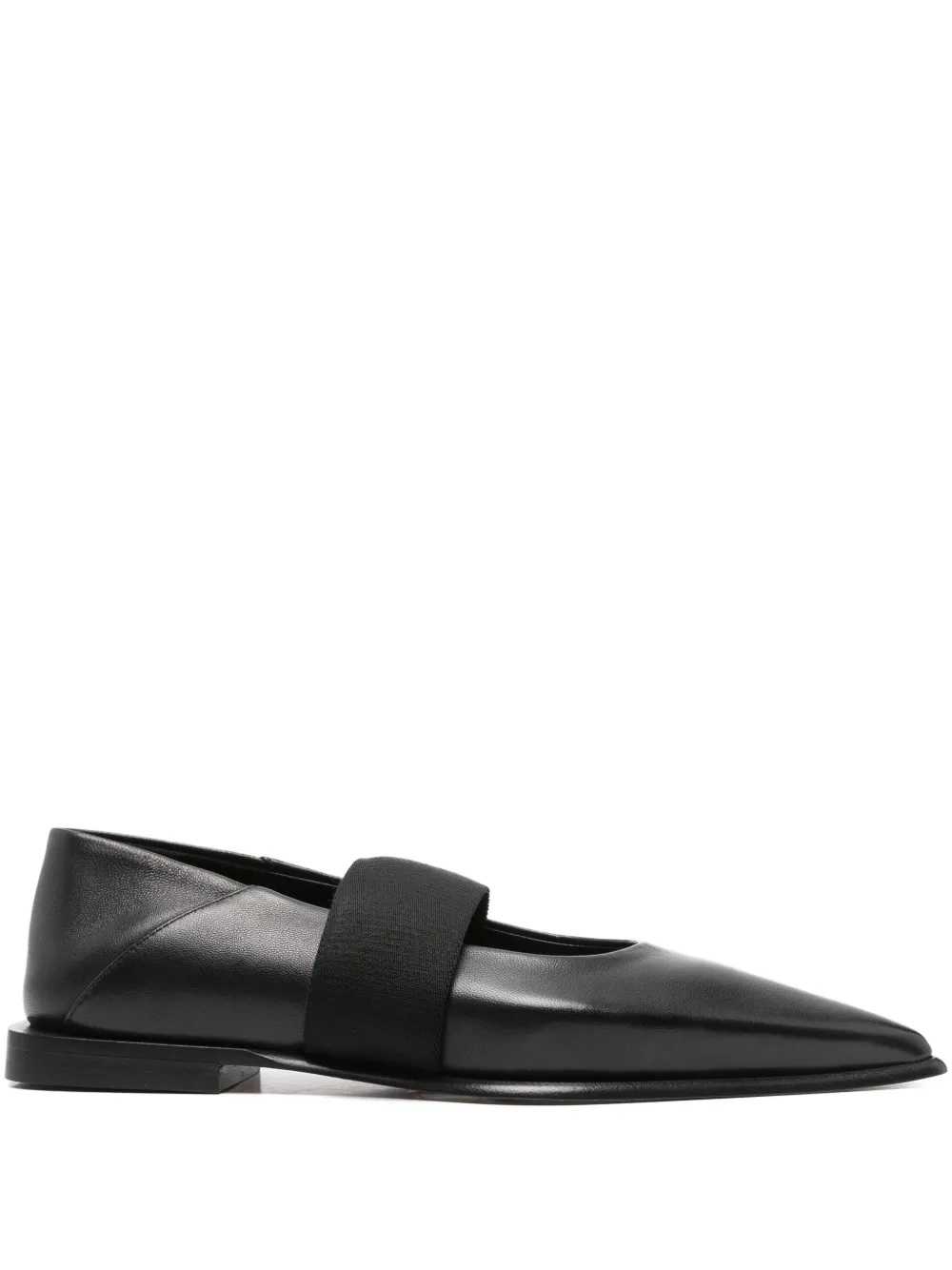 Sportmax Leather Ballet Flats In Black