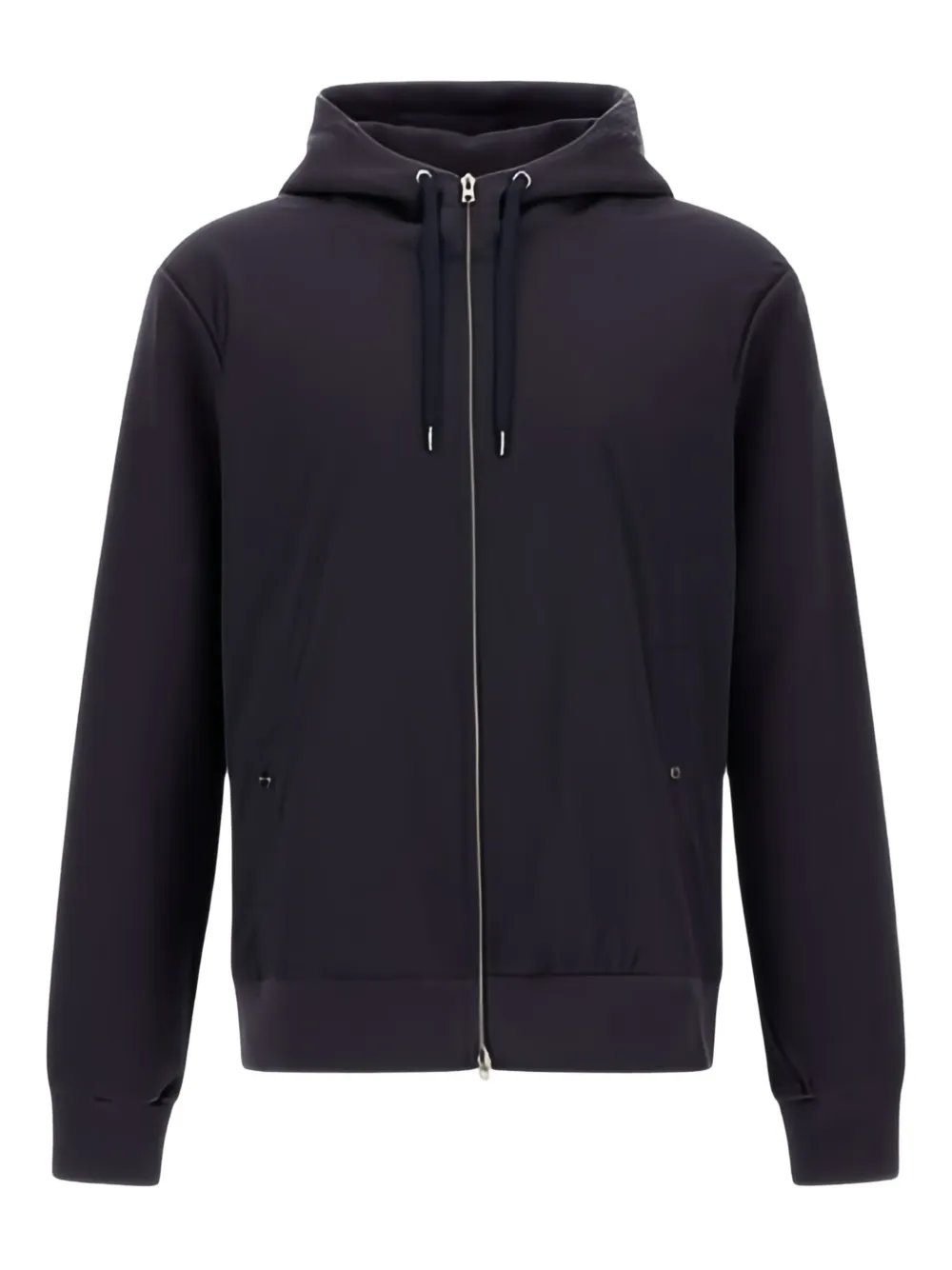 Herno Geribbelde hoodie met vlakken en rits Blauw