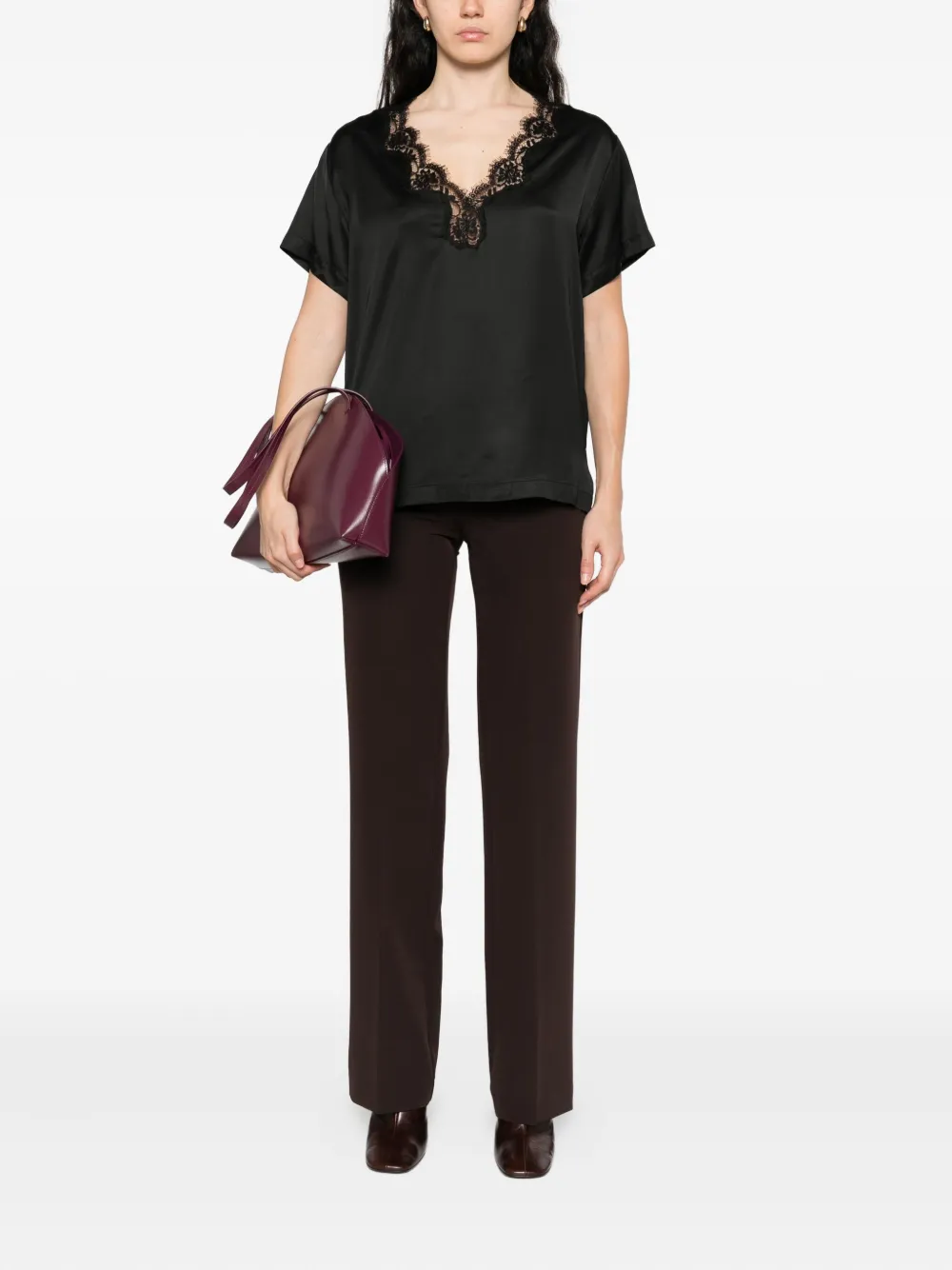 ERMANNO FIRENZE Broek met elastische taille Bruin