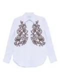 ERMANNO FIRENZE striped embroidered shirt - Blue