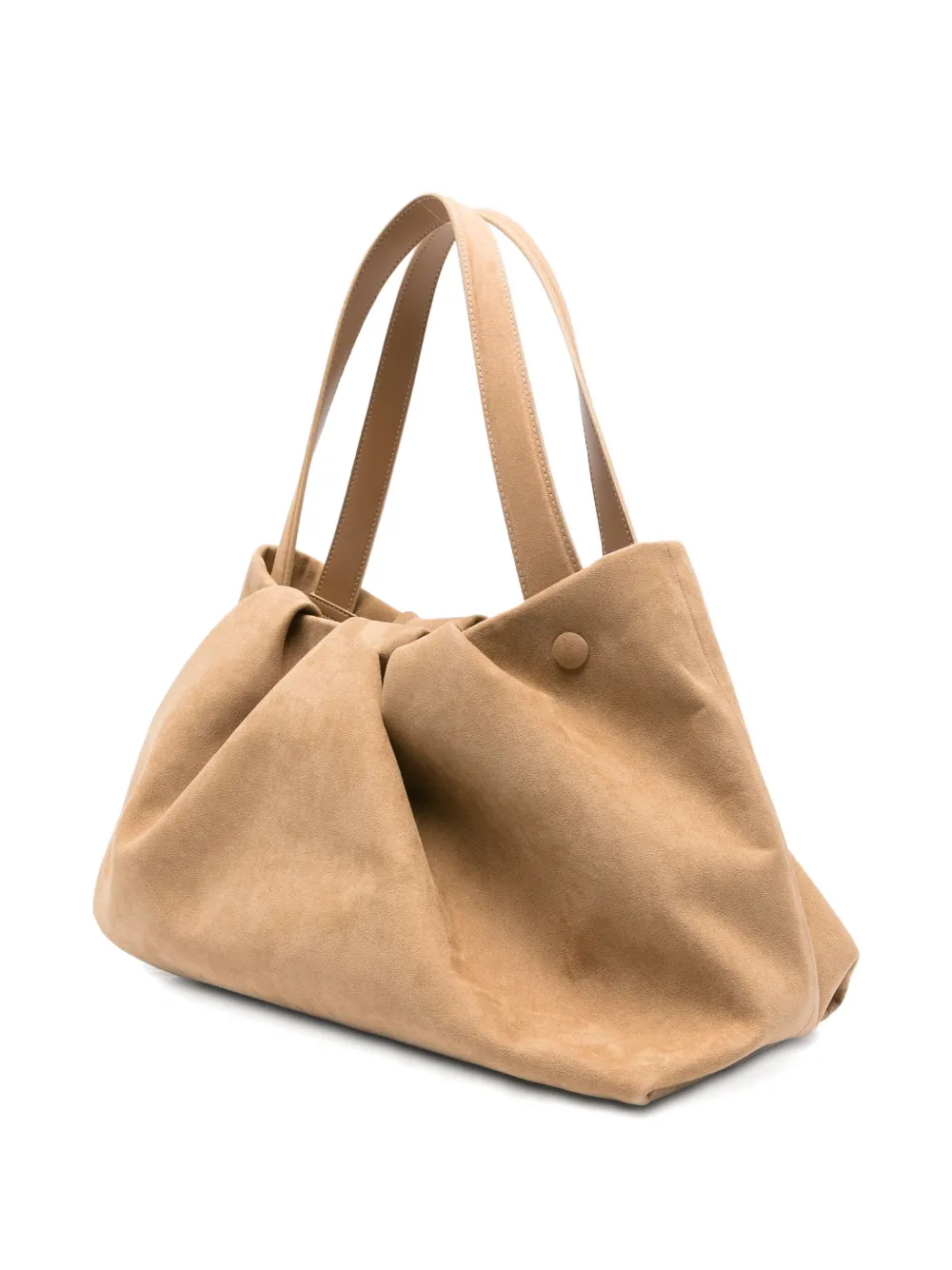 Themoirè Pleated Suede Tote Bag In Neutral