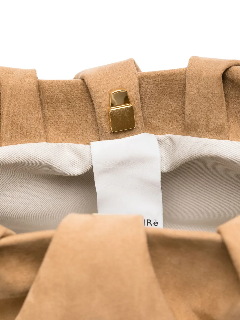 Themoirè pleated suede tote bag Beige