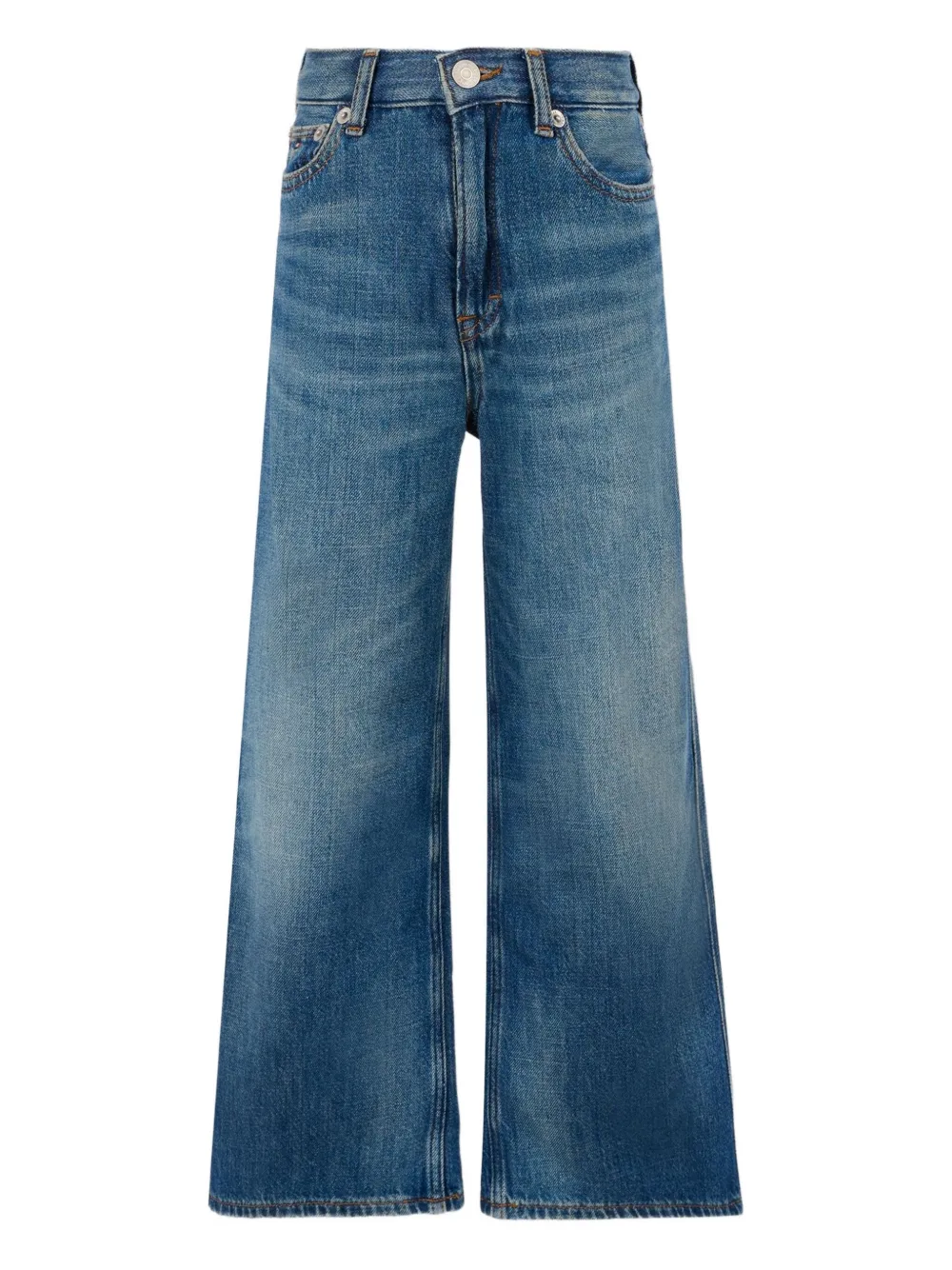 Tommy Hilfiger Junior embroidered-logo-patch jeans Blauw