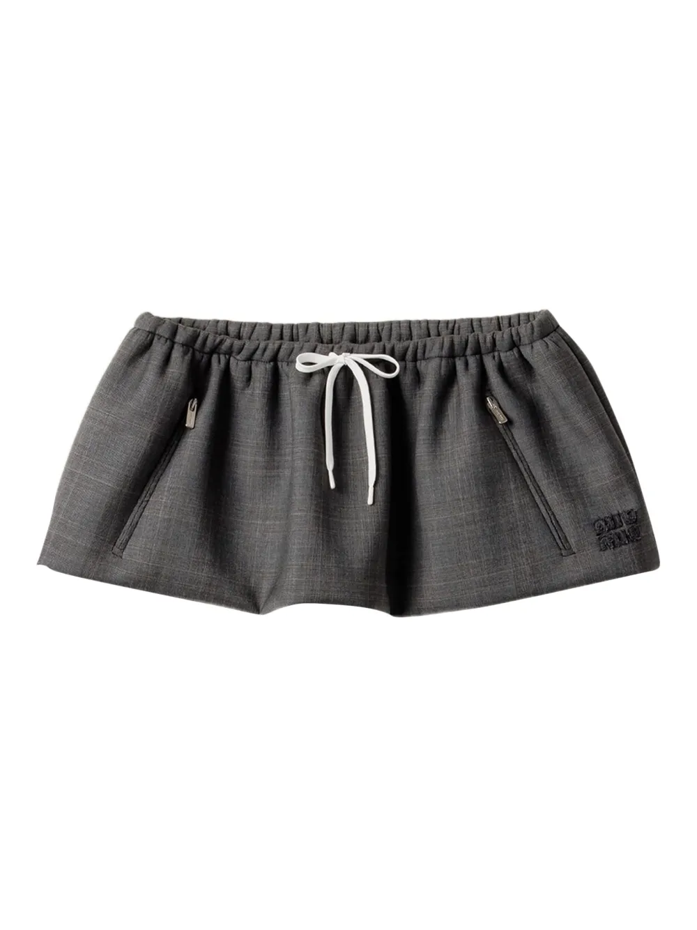 Miu Miu Prince Of Wales Check Mini Skirt In Gray