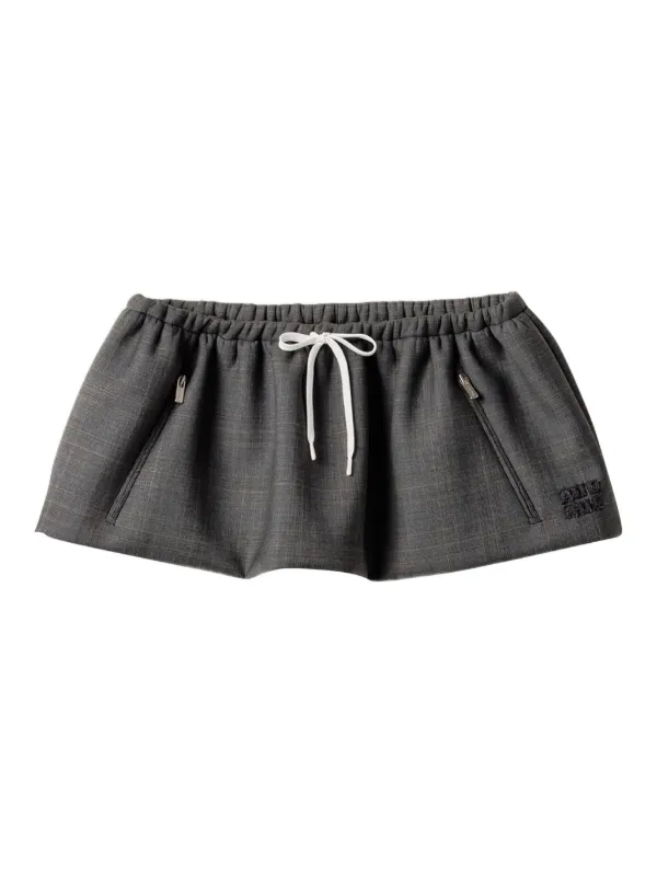 Miu Miu チェック ミニスカート | グレー | FARFETCH JP