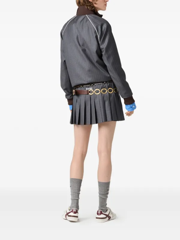 スカート Miu Miu Skirt Miu Miu プリーツ ニット カシミアミニスカート | ニュートラル