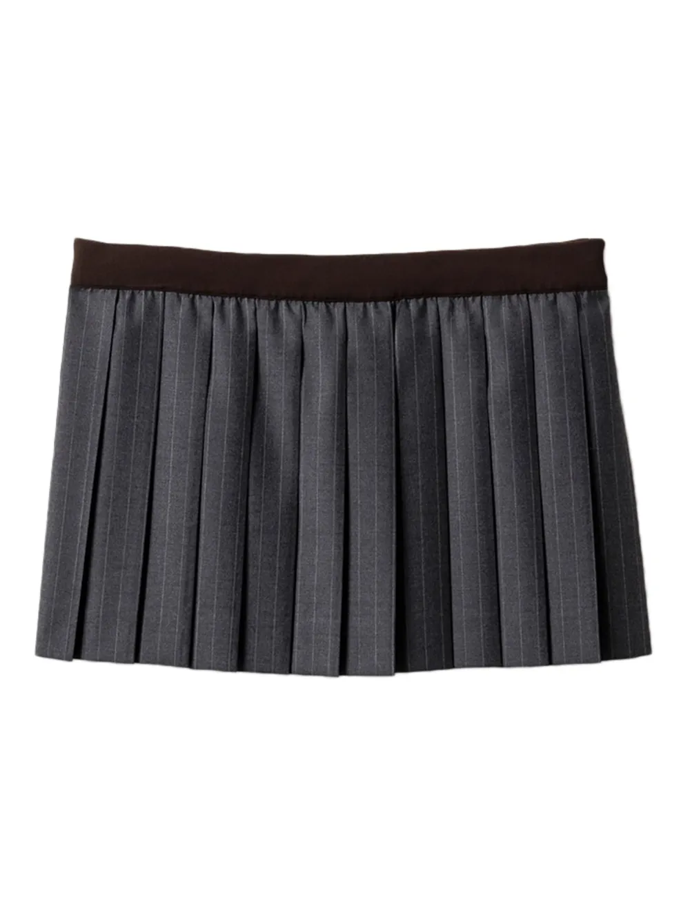 Miu Miu Pinstripe Pleated Skirt In Gray