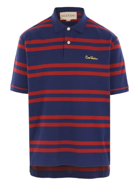 Valentino Garavani  Chez Valentino embroidery striped  polo shirt