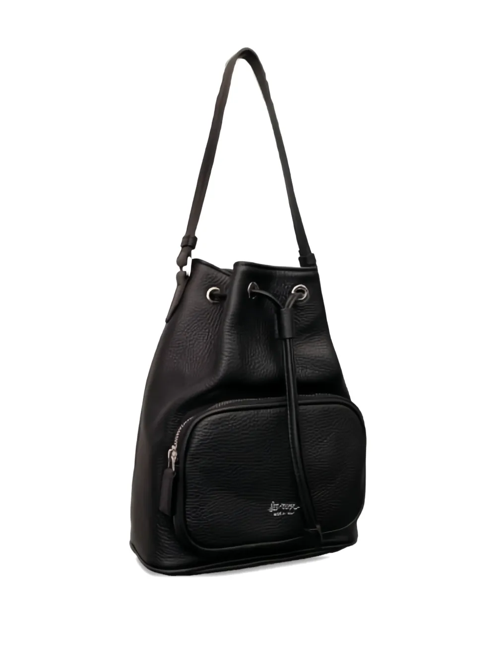 La Rose Drawstring-fastening Cross Body Bag In Black