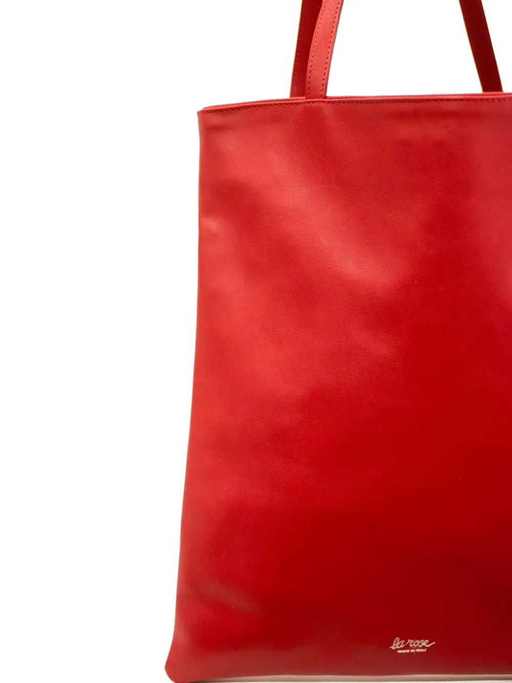 LA ROSE Leren shopper Rood