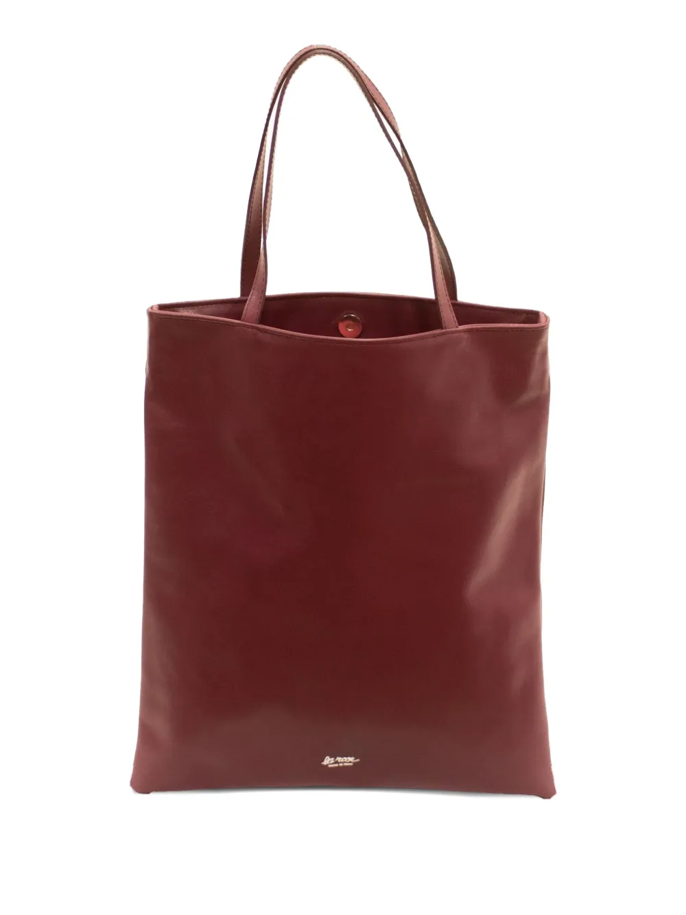 LA ROSE logo detail leather tote bag - Rosso