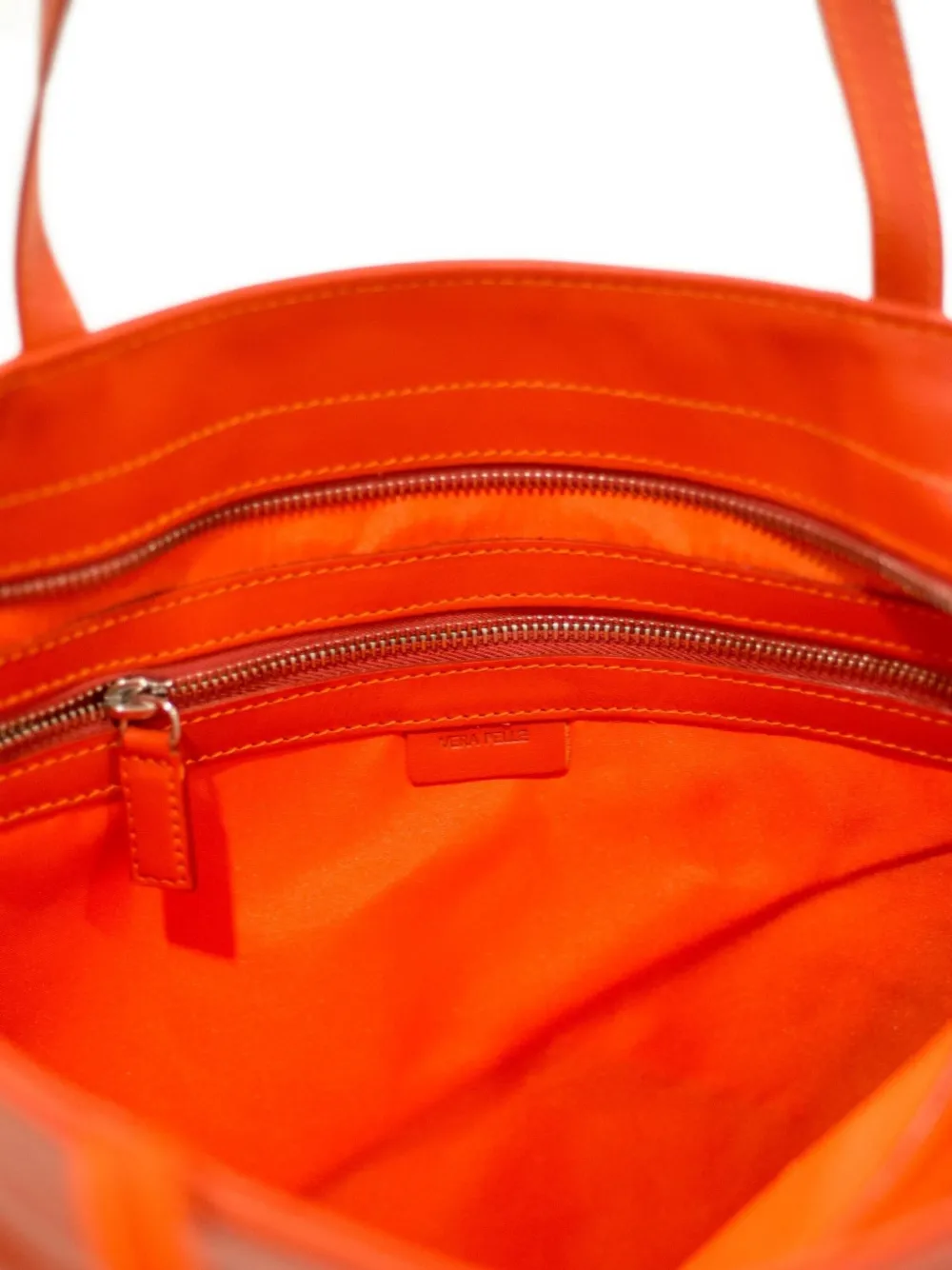 La Rose Zip Fastening Tote Bag In Orange