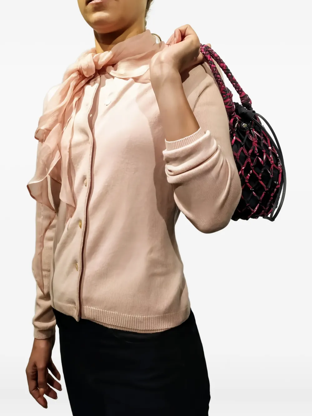 La Rose Cashmere Button Cardigan In Pink