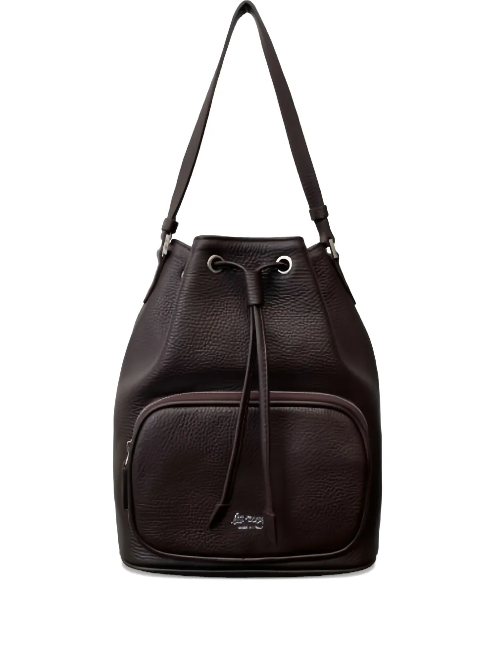 La Rose Drawstring Satchel Bucket Bag In Brown