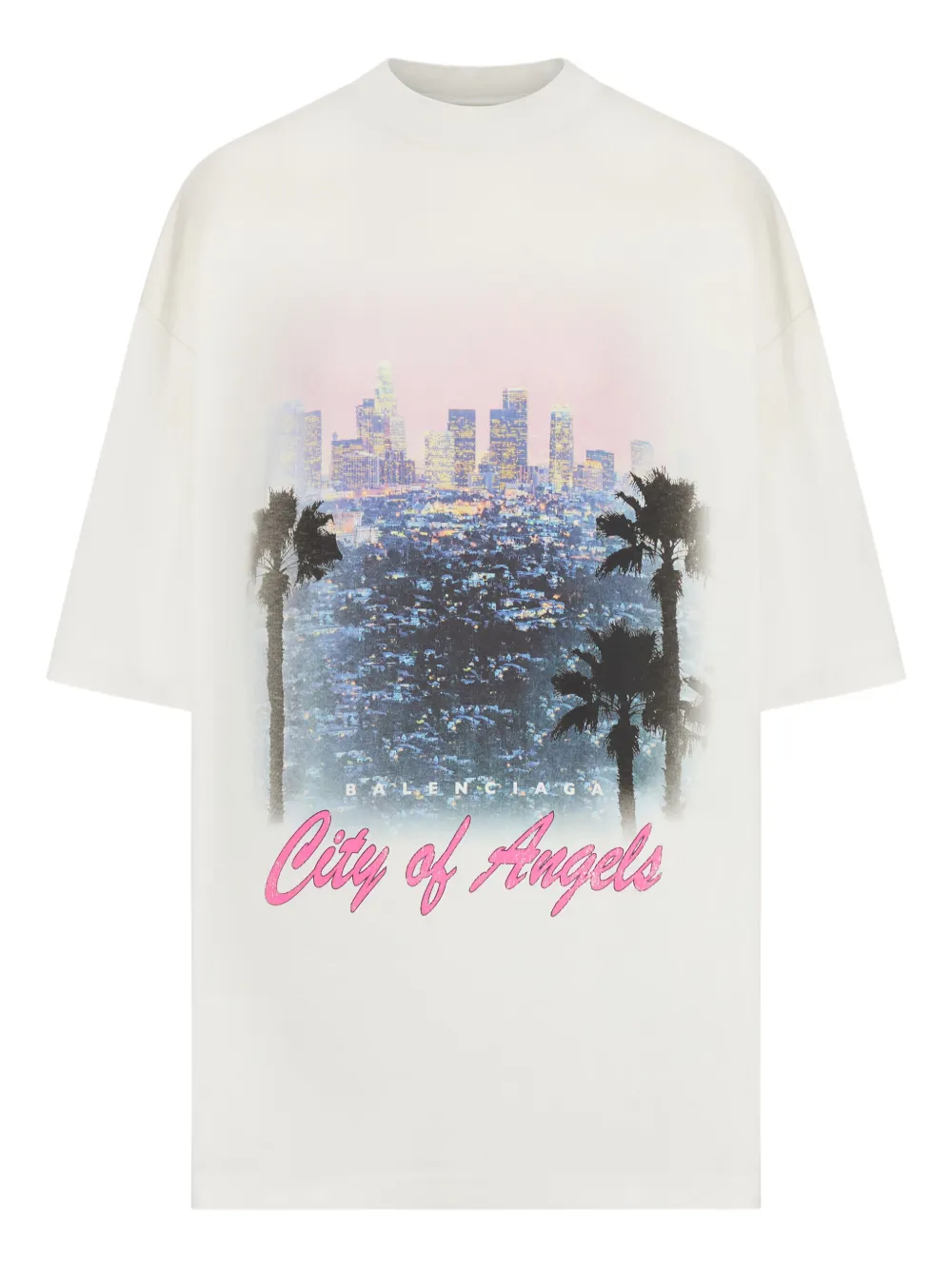 Balenciaga T-shirt met grafische print Beige