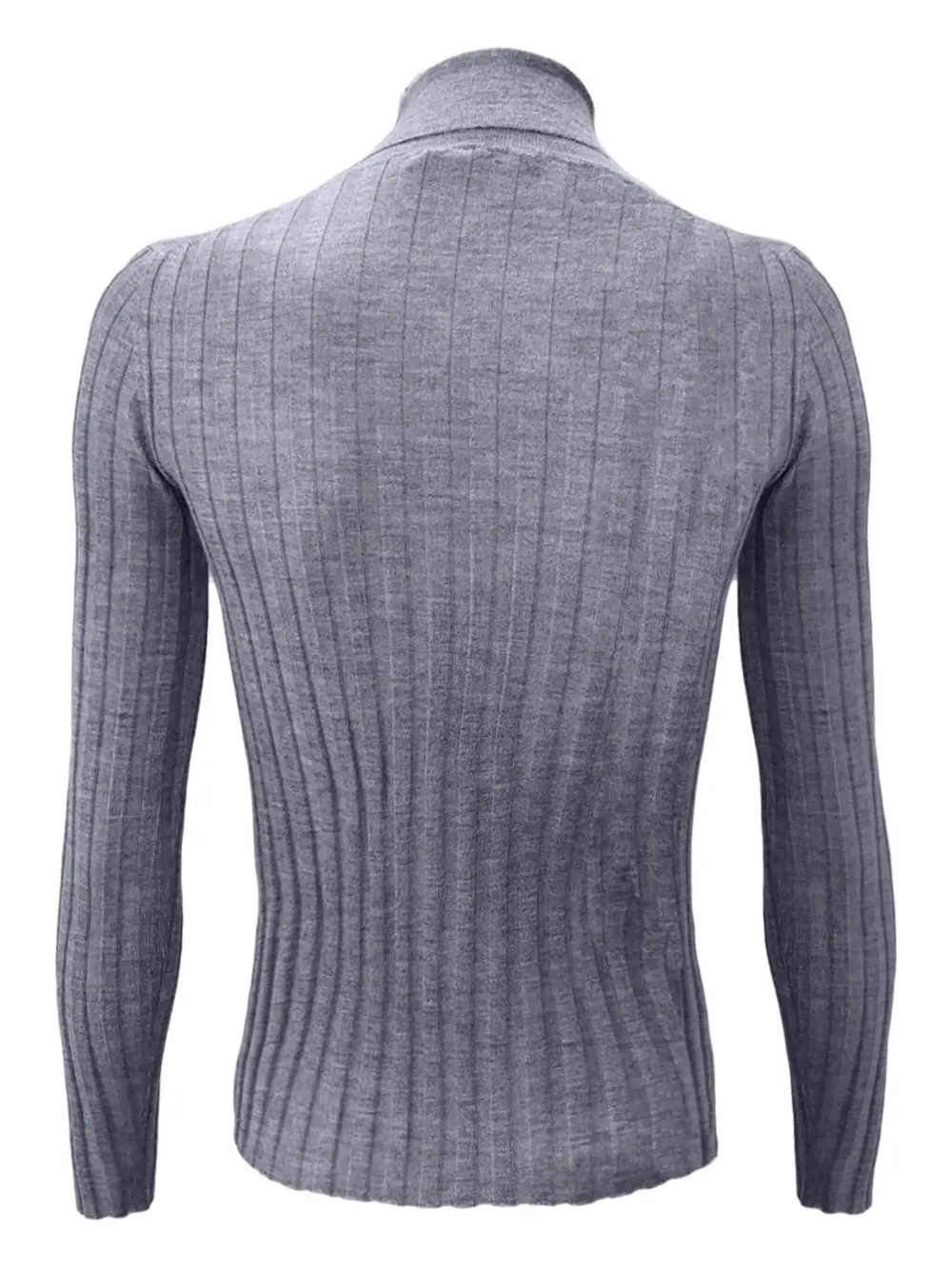 La Rose Turtleneck Ribbed Sweater In Blue