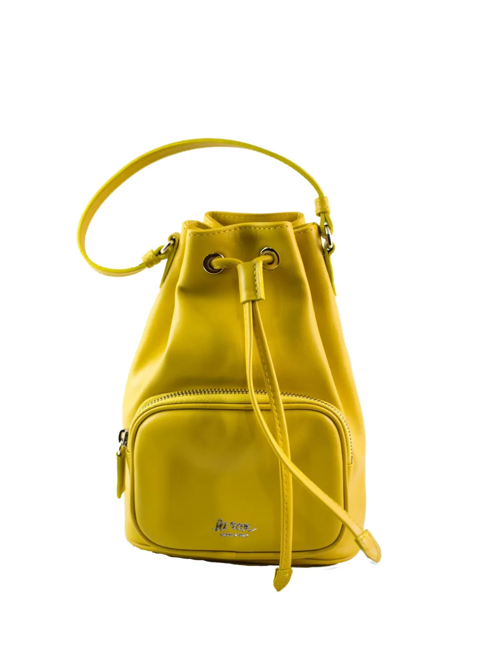 LA ROSE zip leather bucket bag - Giallo
