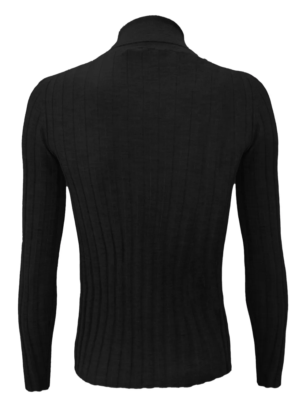 La Rose Turtleneck Ribbed Sweater In Black