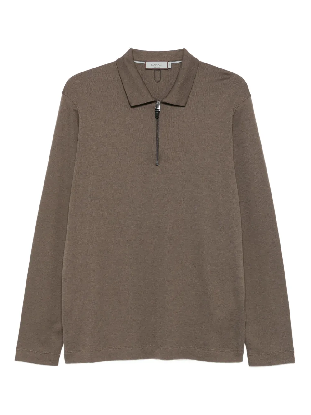 zip-neck long-sleeve sweater